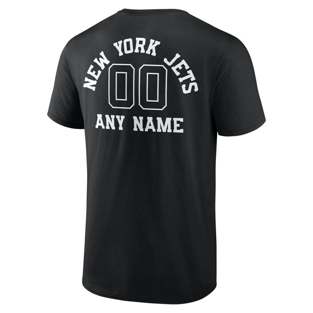 New York Jets Personalized Name & Number Monochrome T-Shirt Black - NFL