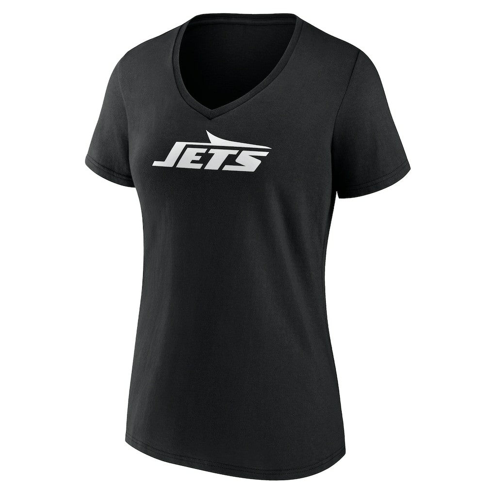 New York Jets Women's Personalized Name & Number Monochrome V-Neck T-Shirt Black - NFL