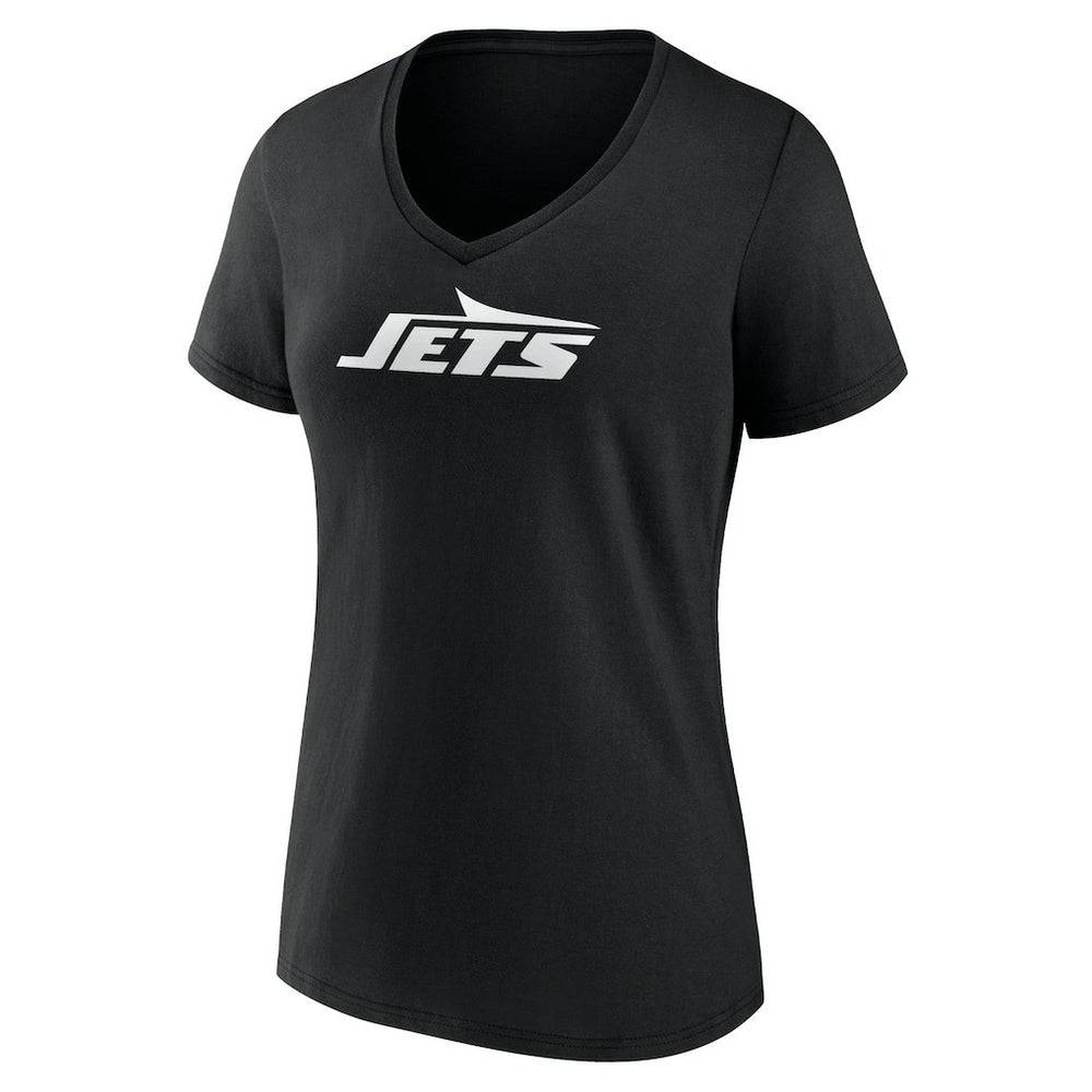 New York Jets Women's Personalized Name & Number Monochrome V-Neck T-Shirt Black - NFL