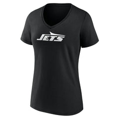 New York Jets Women's Personalized Name & Number Monochrome V-Neck T-Shirt Black - NFL