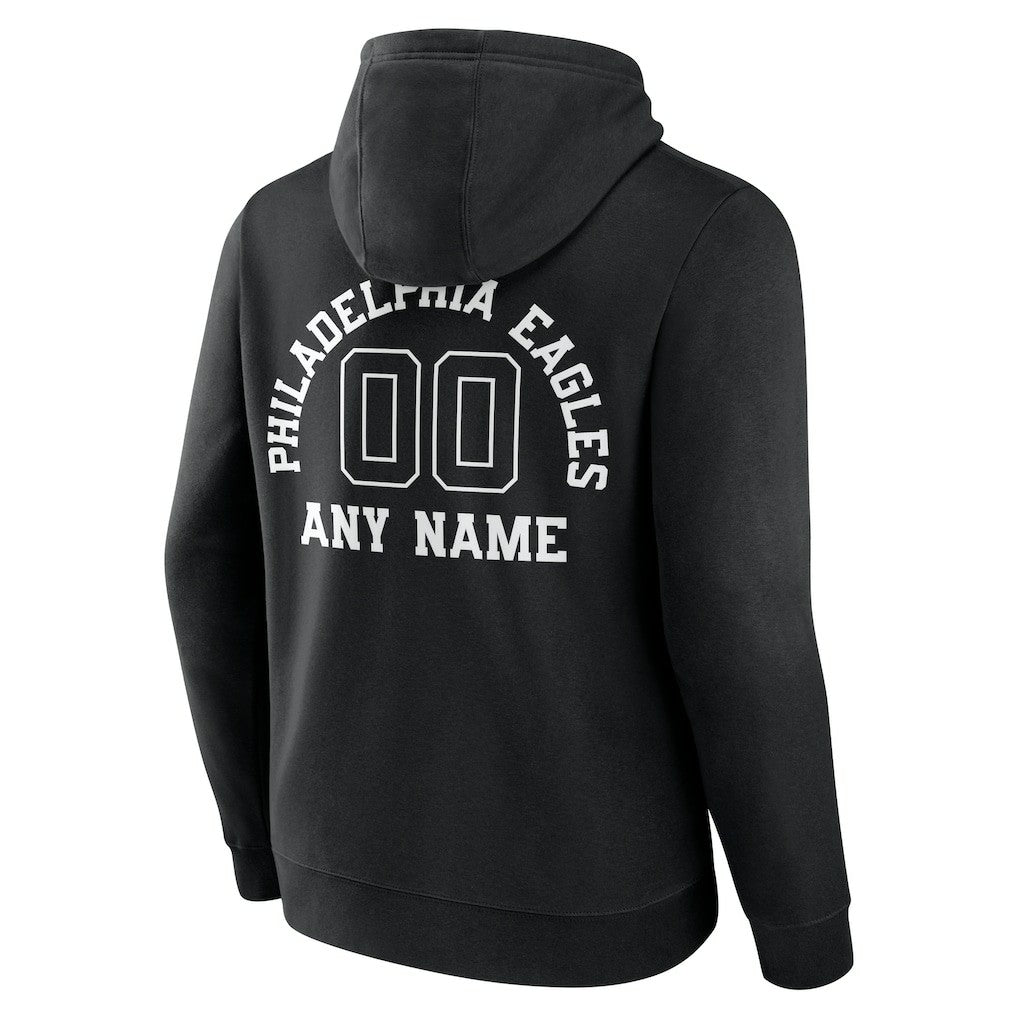 Philadelphia Eagles Personalized Name & Number Pullover Hoodie Black - NFL