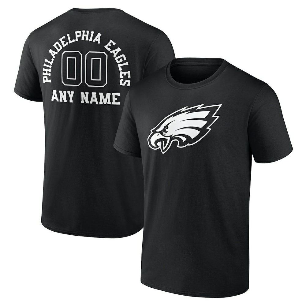 Philadelphia Eagles Personalized Name & Number Monochrome T-Shirt Black - NFL