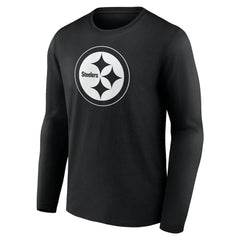 Pittsburgh Steelers Personalized Name & Number Monochrome Long Sleeve T-Shirt Black - NFL
