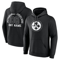 Pittsburgh Steelers Personalized Name & Number Pullover Hoodie Black - NFL