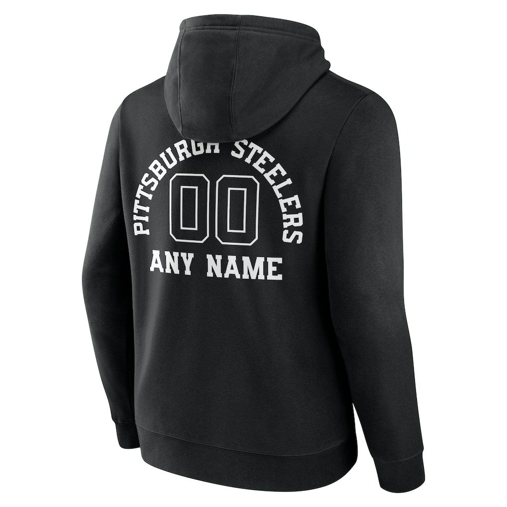 Pittsburgh Steelers Personalized Name & Number Pullover Hoodie Black - NFL