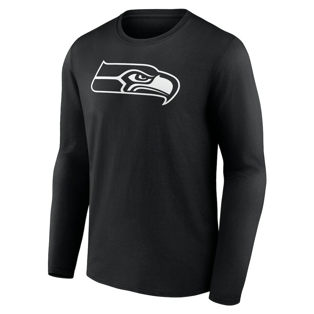Seattle Seahawks Personalized Name & Number Monochrome Long Sleeve T-Shirt Black - NFL