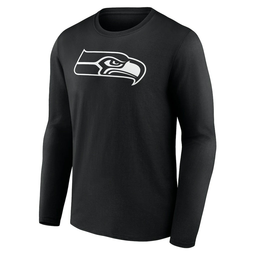 Seattle Seahawks Personalized Name & Number Monochrome Long Sleeve T-Shirt Black - NFL