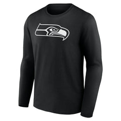 Seattle Seahawks Personalized Name & Number Monochrome Long Sleeve T-Shirt Black - NFL