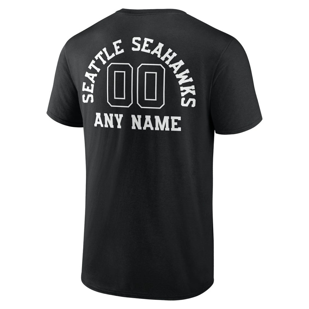 Seattle Seahawks Personalized Name & Number Monochrome T-Shirt Black - NFL