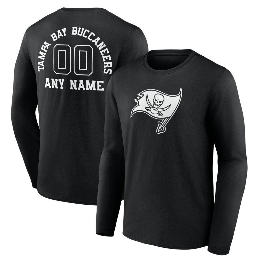 Tampa Bay Buccaneers Personalized Name & Number Monochrome Long Sleeve T-Shirt Black - NFL