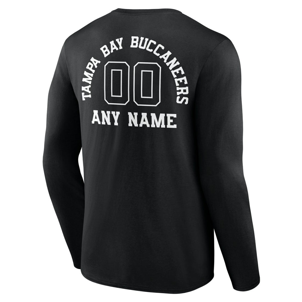Tampa Bay Buccaneers Personalized Name & Number Monochrome Long Sleeve T-Shirt Black - NFL