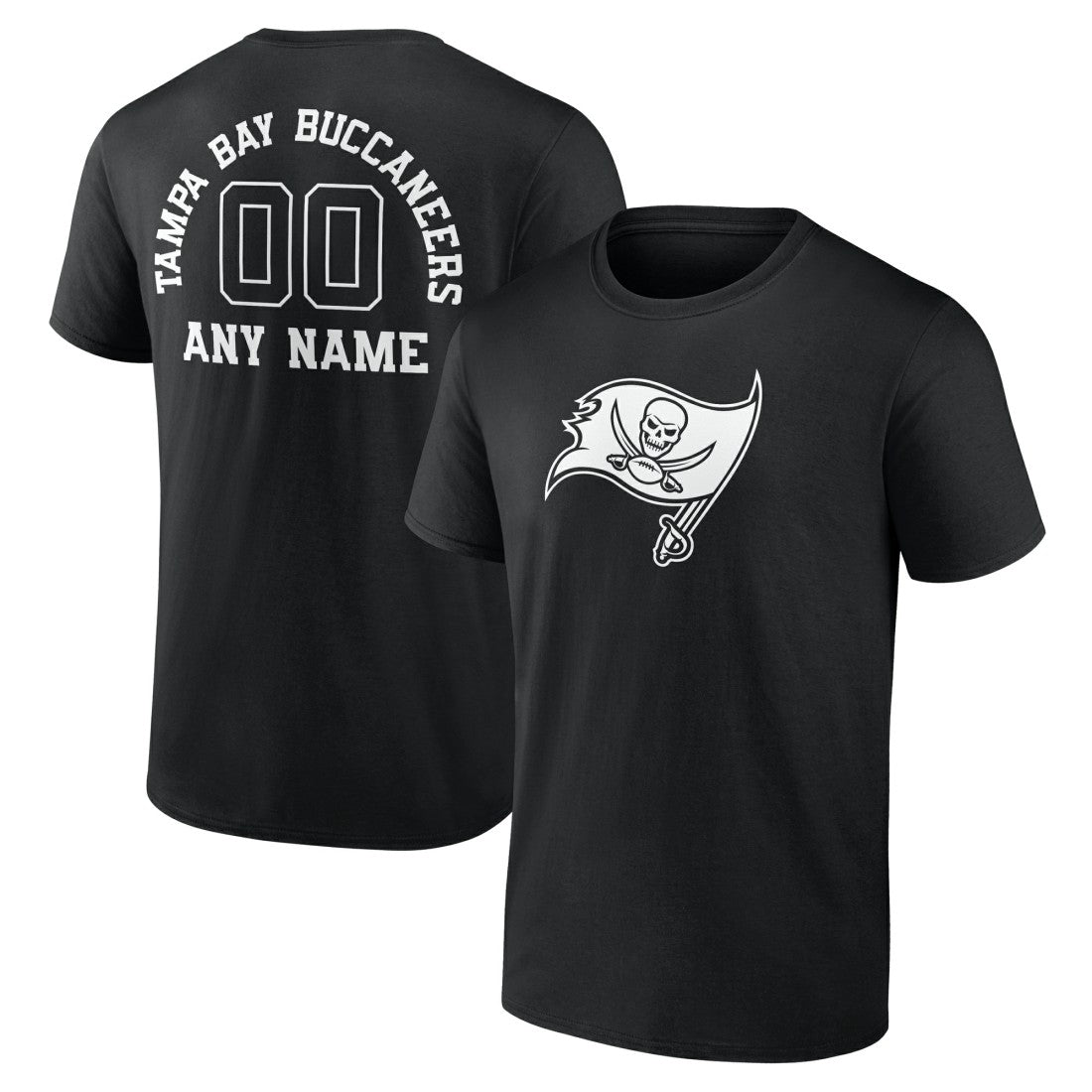 Tampa Bay Buccaneers Personalized Name & Number Monochrome T-Shirt Black - NFL
