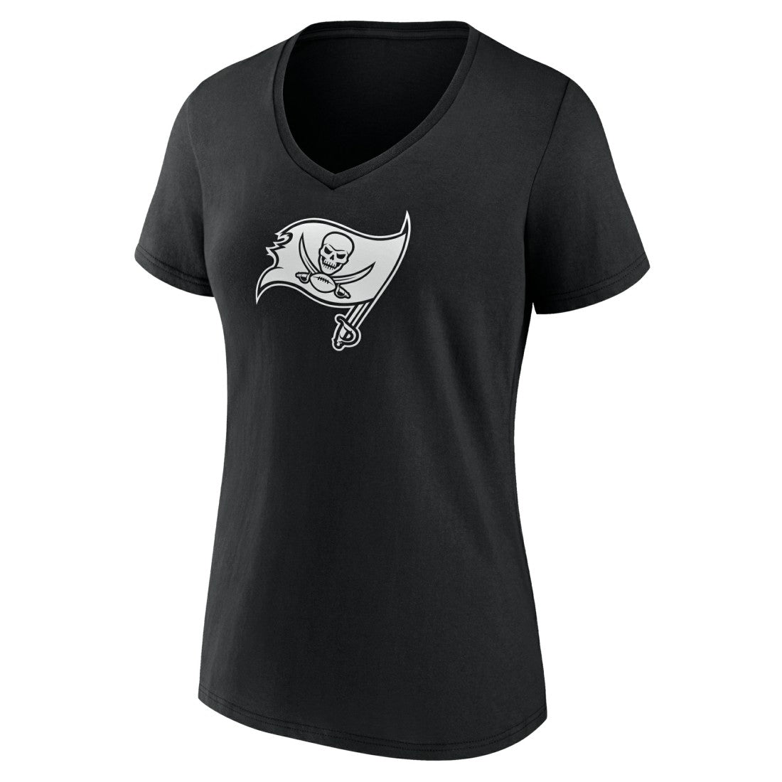 Tampa Bay Buccaneers Women's Personalized Name & Number Monochrome V-Neck T-Shirt Black - NFL