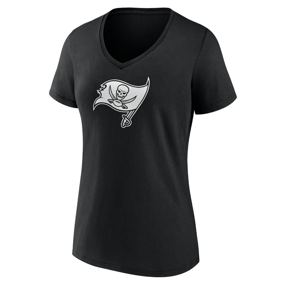 Tampa Bay Buccaneers Women's Personalized Name & Number Monochrome V-Neck T-Shirt Black - NFL