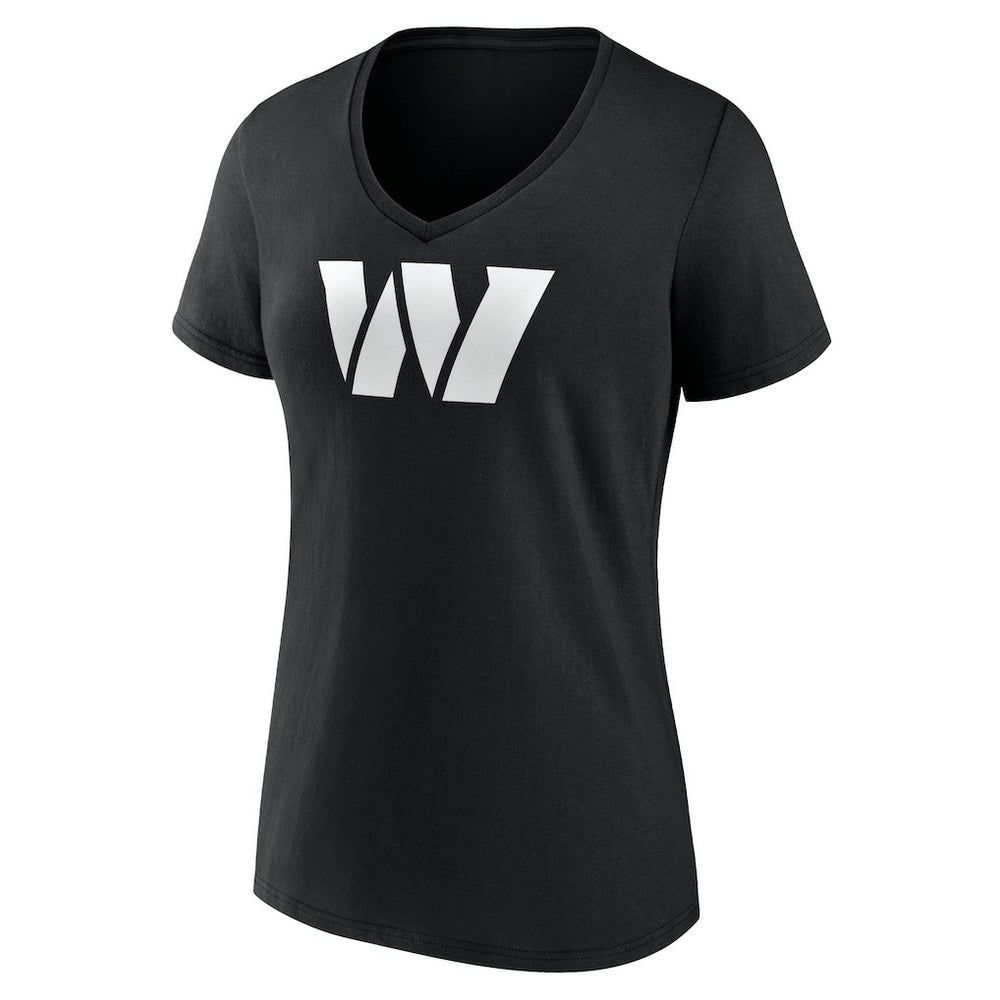 Washington Commanders Women's Personalized Name & Number Monochrome V-Neck T-Shirt Black - NFL