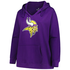 Minnesota Vikings Women's Plus Size V-Neck Pullover Hoodie Purple - Fanatics
