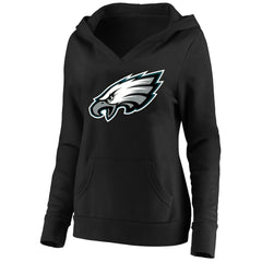 Philadelphia Eagles Women's Plus Size V-Neck Pullover Hoodie Black - Fanatics