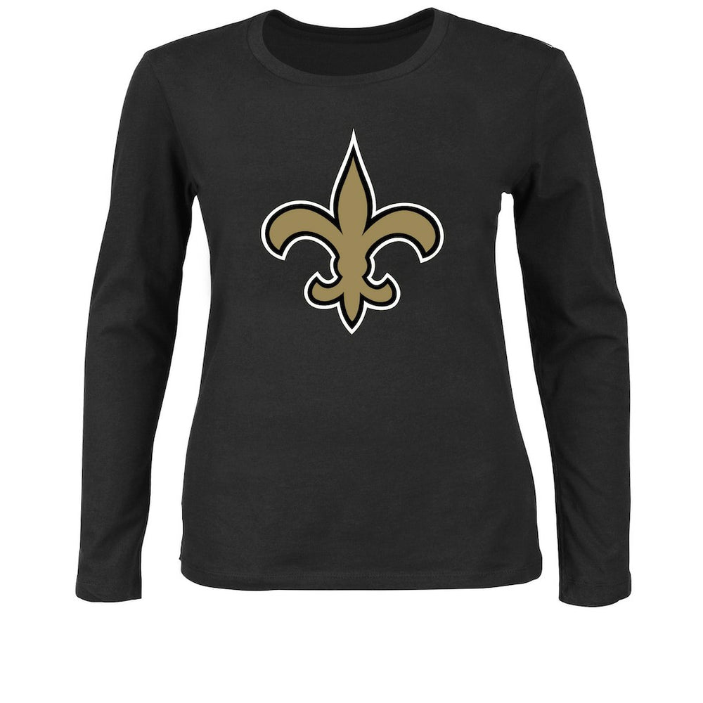 New Orleans Saints Women's Plus Size Long Sleeve T-Shirt Black - Fanatics