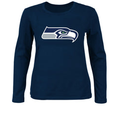 Seattle Seahawks Women's Plus Size Long Sleeve T-Shirt College Navy - Fanatics