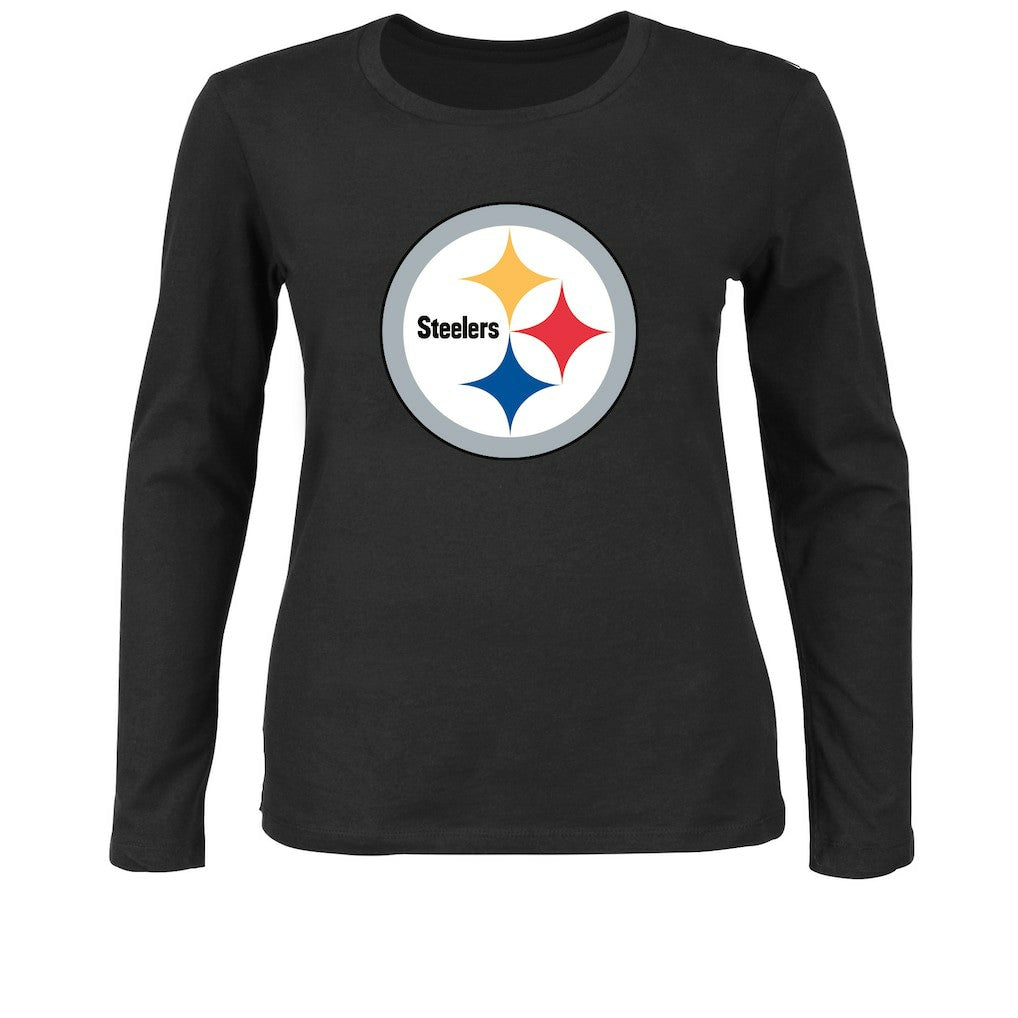 Pittsburgh Steelers Women's Plus Size Long Sleeve T-Shirt Black - Fanatics