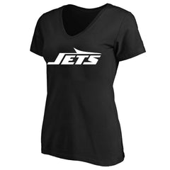 New York Jets Women's Plus Size V-Neck T-Shirt Black - Fanatics