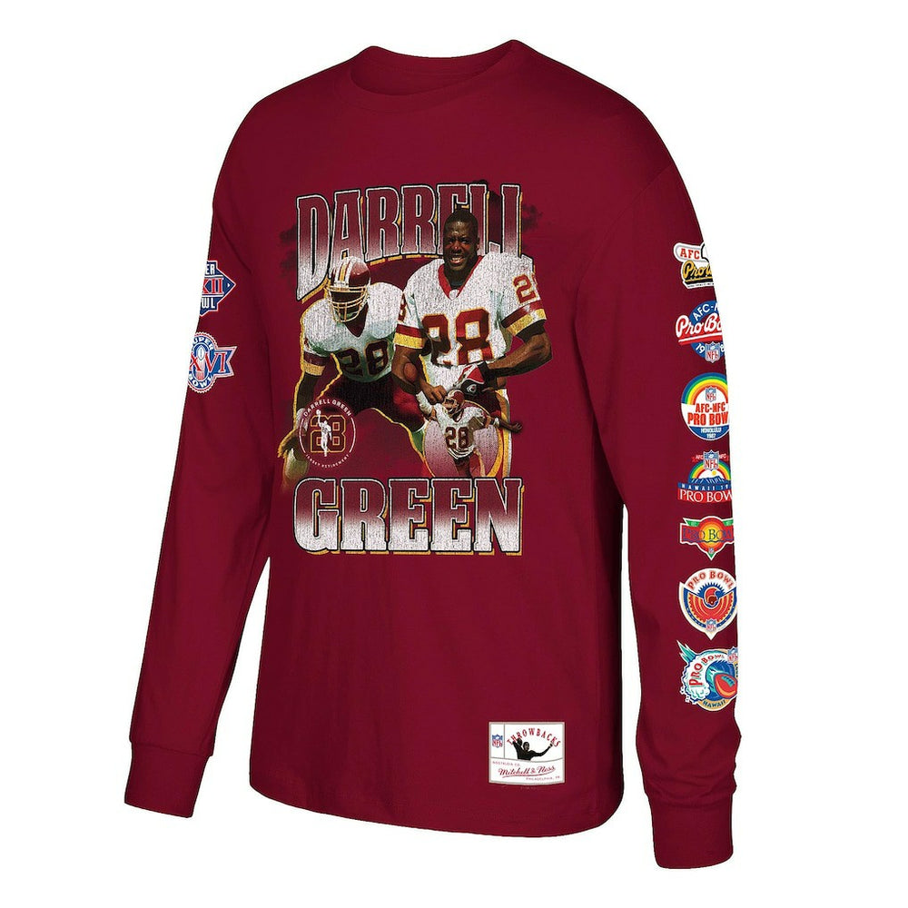 Darrell Green Washington Commanders Player Graphic Long Sleeve T-Shirt Burgundy - Mitchell & Ness