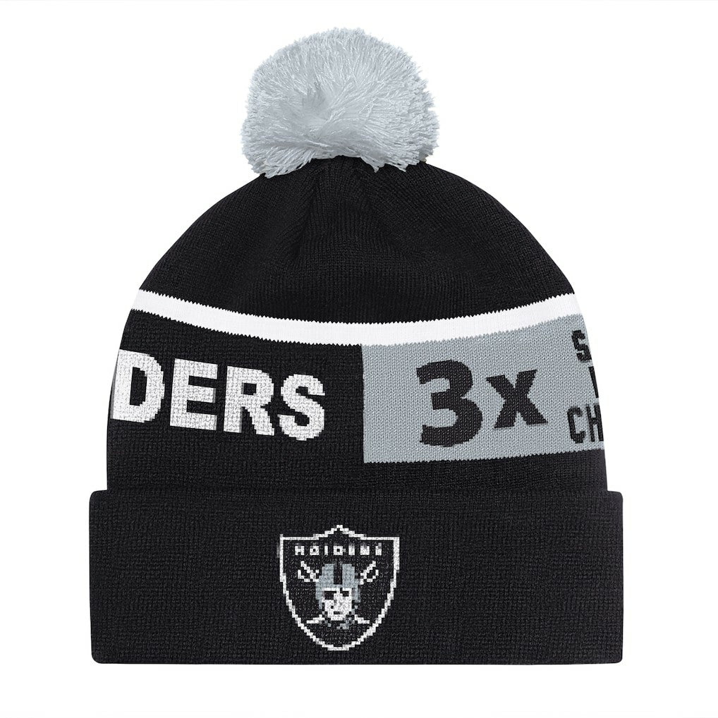 Las Vegas Raiders Starter Unisex Chyron Cuffed Knit Hat with Pom Black - NFL