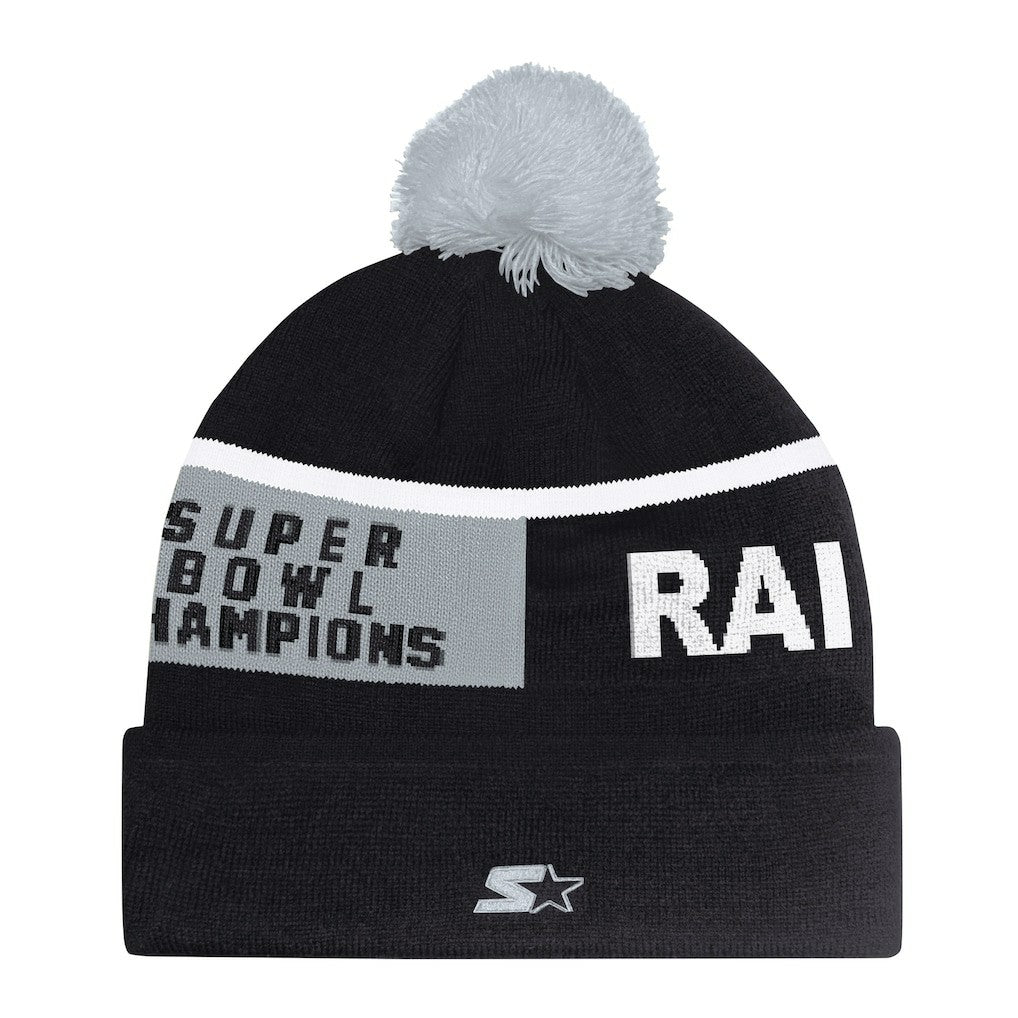 Las Vegas Raiders Starter Unisex Chyron Cuffed Knit Hat with Pom Black - NFL