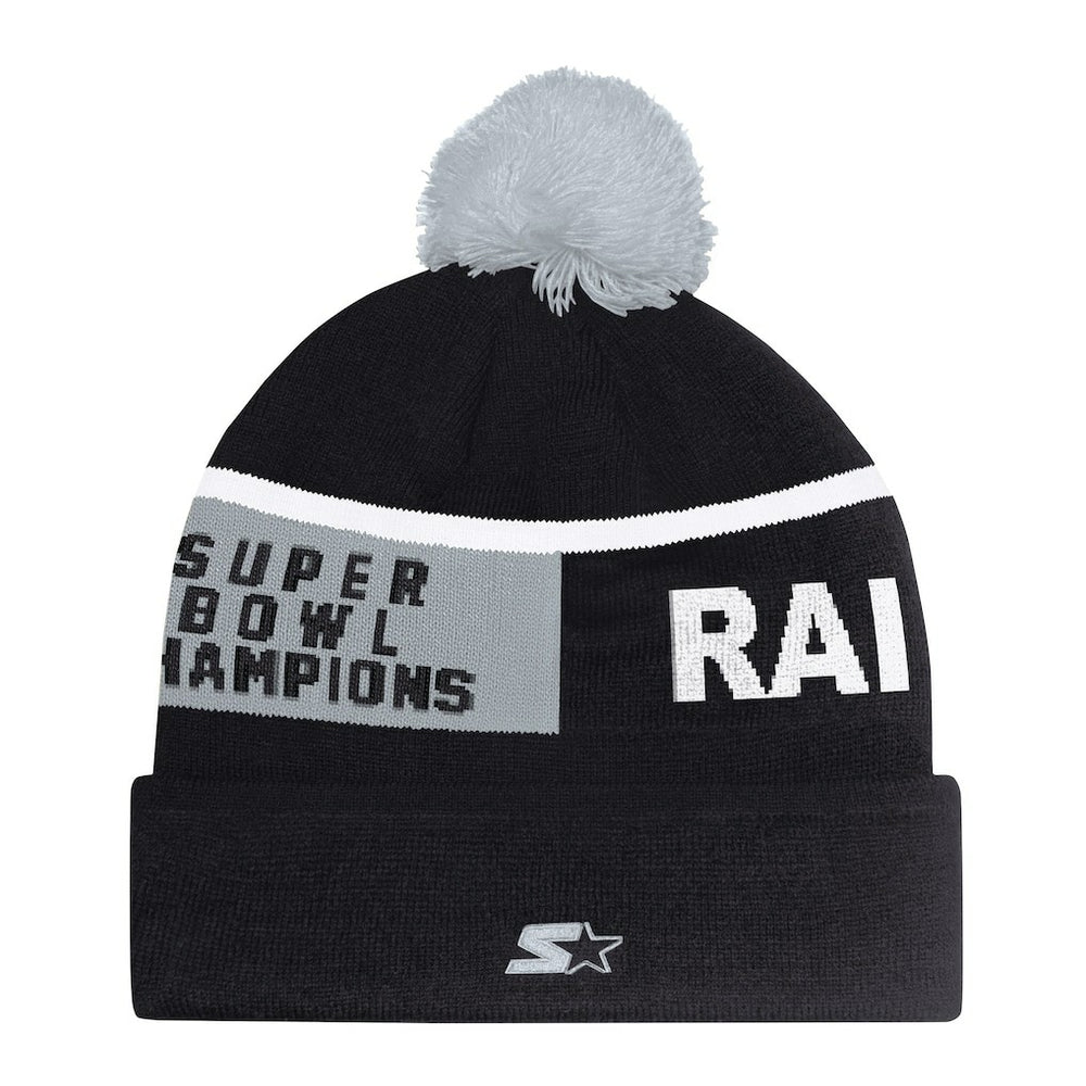 Las Vegas Raiders Starter Unisex Chyron Cuffed Knit Hat with Pom Black - NFL