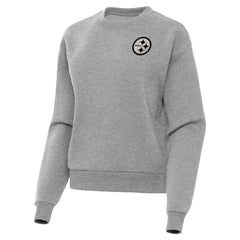Pittsburgh Steelers Antigua Women's Victory Pullover Sweatshirt Heather Gray - NFL