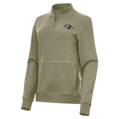 Baltimore Ravens Antigua Women's Crush Quarter-Zip Top Olive - NFL