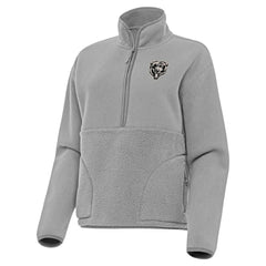 Chicago Bears Antigua Women's Brushed Carbon Figure Half-Zip Pullover Sweatshirt – Gray - NFL