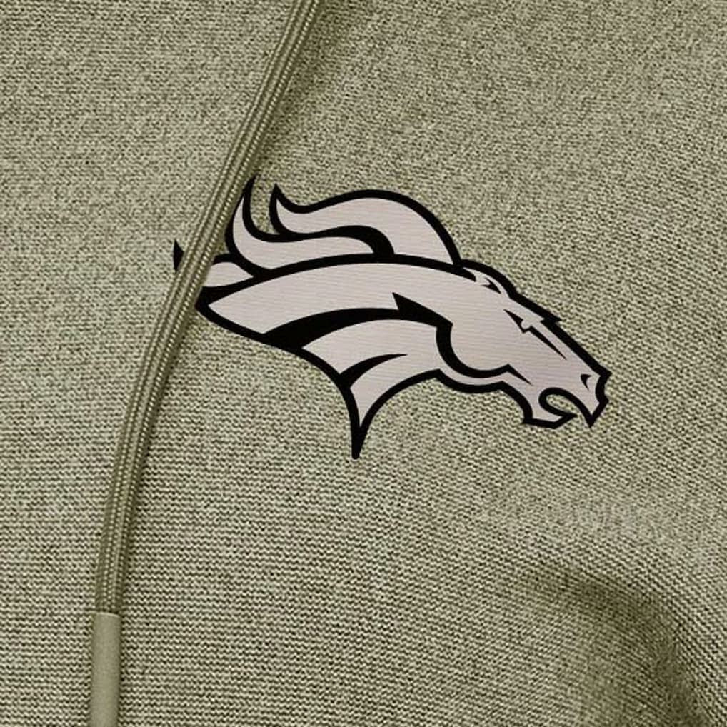 Denver Broncos Antigua Women's Justice Pullover Hoodie Olive - NFL