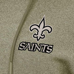 New Orleans Saints Antigua Women's Justice Pullover Hoodie Olive - NFL
