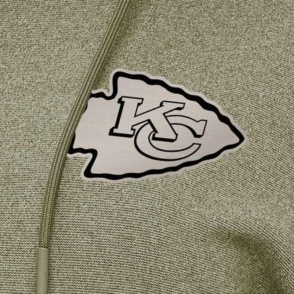 Kansas City Chiefs Antigua Women's Justice Pullover Hoodie Olive - NFL