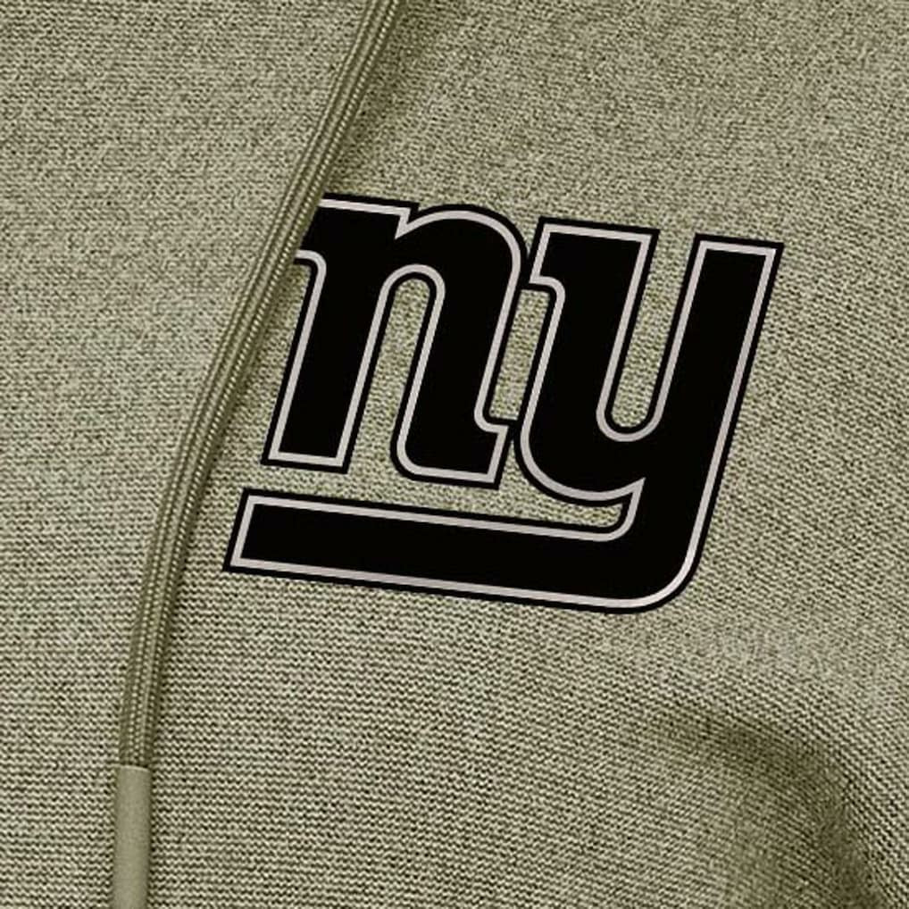 New York Giants Antigua Women's Justice Pullover Hoodie Olive - NFL