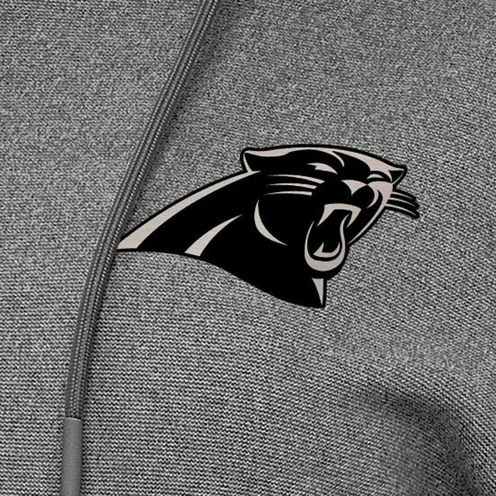 Carolina Panthers Antigua Women's Justice Pullover Hoodie Heather Black - NFL