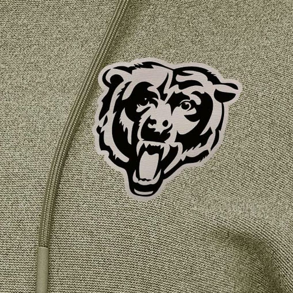 Chicago Bears Antigua Women's Justice Pullover Hoodie Olive - NFL