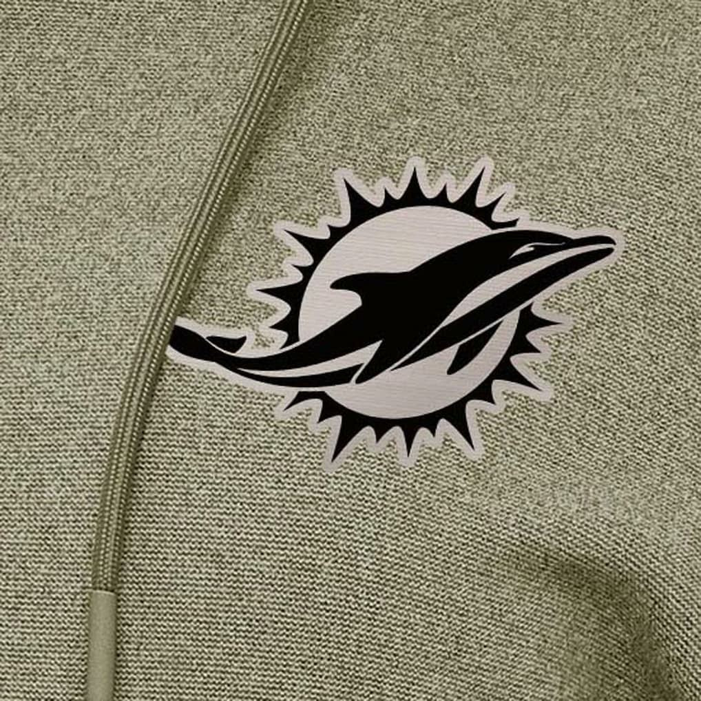 Miami Dolphins Antigua Women's Justice Pullover Hoodie Olive - NFL
