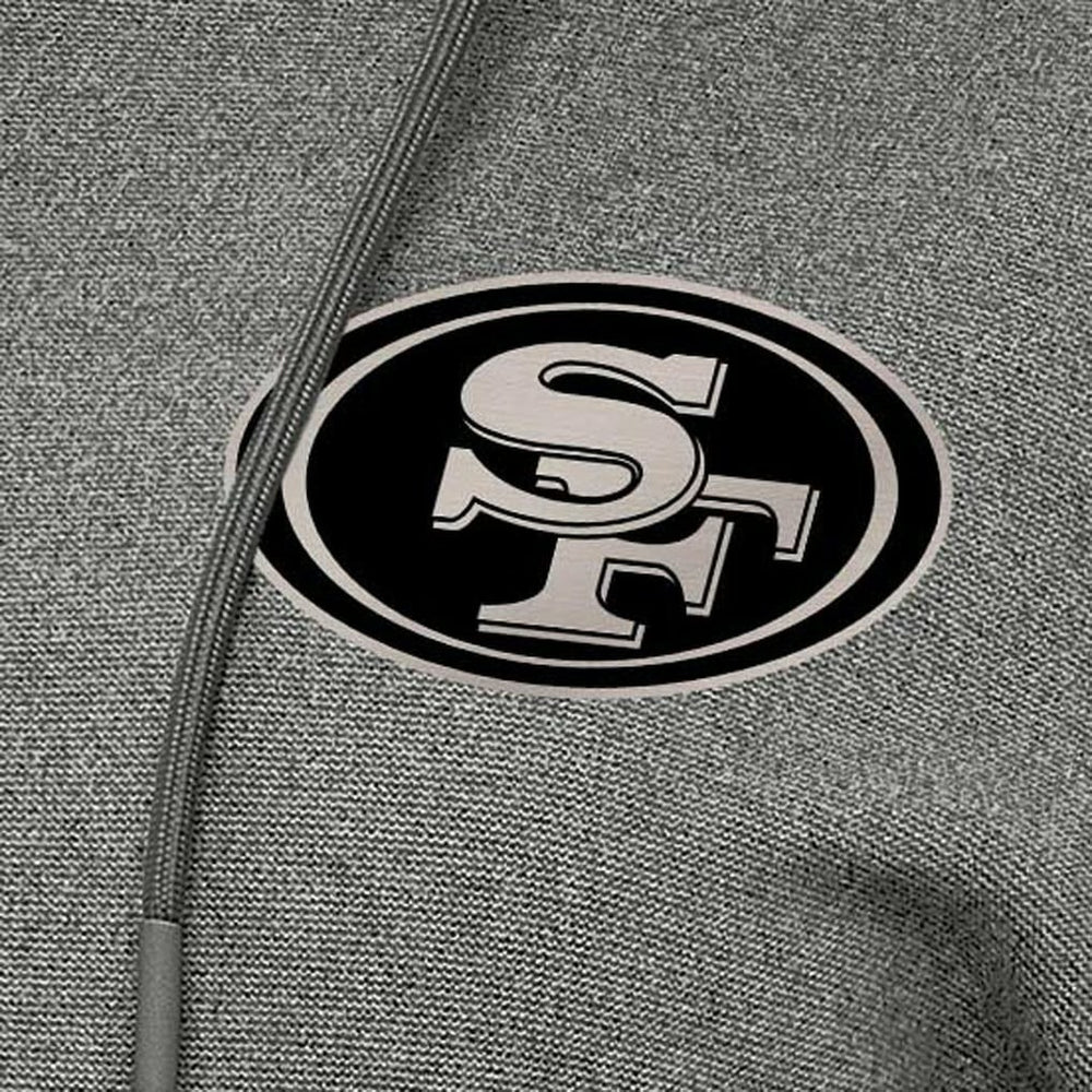 San Francisco 49ers Antigua Women's Justice Pullover Hoodie Heather Black - NFL