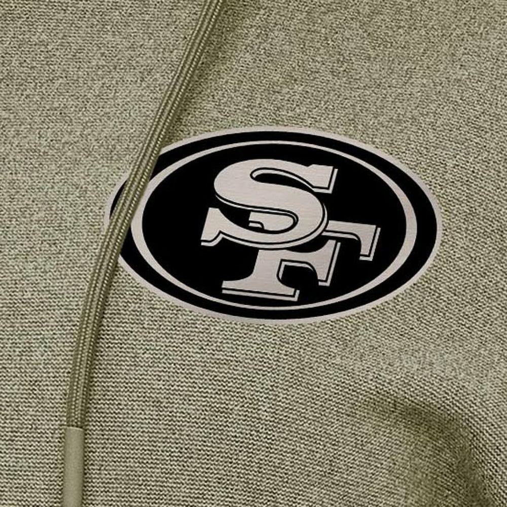 San Francisco 49ers Antigua Women's Justice Pullover Hoodie Olive - NFL