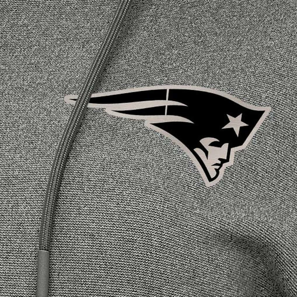 New England Patriots Antigua Women's Justice Pullover Hoodie Heather Black - NFL