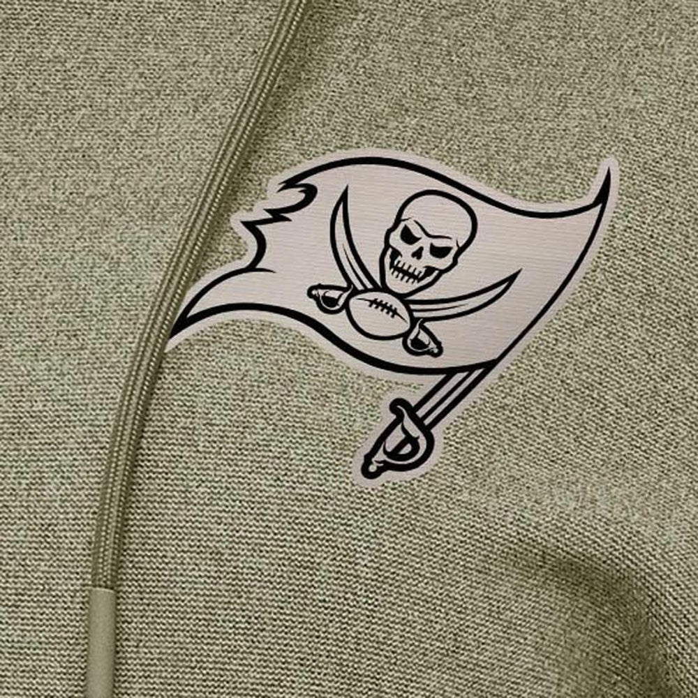 Tampa Bay Buccaneers Antigua Women's Justice Pullover Hoodie Olive - NFL