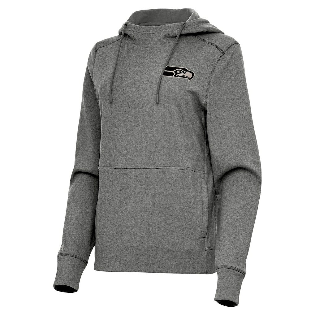 Seattle Seahawks Antigua Women's Justice Pullover Hoodie Heather Black - NFL