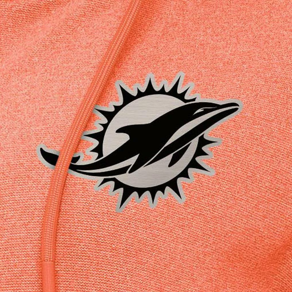 Miami Dolphins Antigua Women's Seeker Full-Zip Hoodie Jacket Heather Orange - NFL