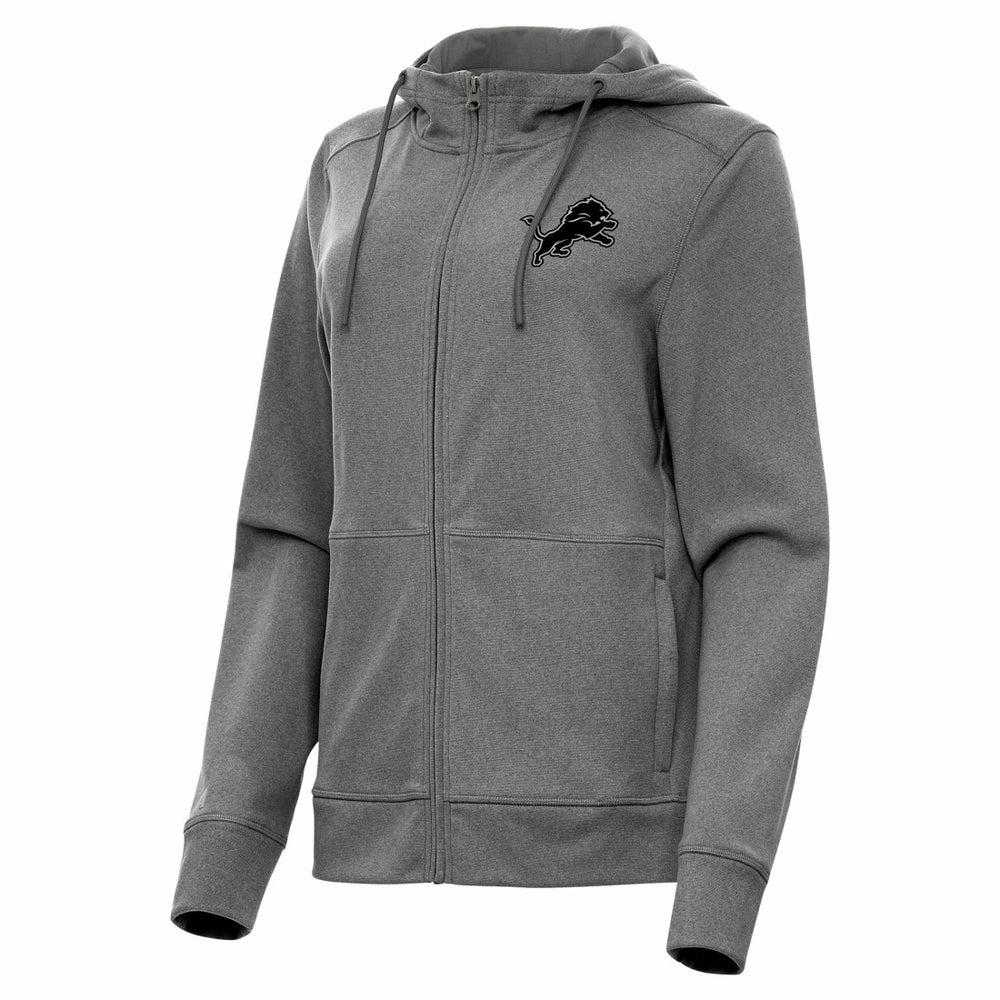 Detroit Lions Antigua Women's Seeker Full-Zip Hoodie Jacket Heather Black - NFL