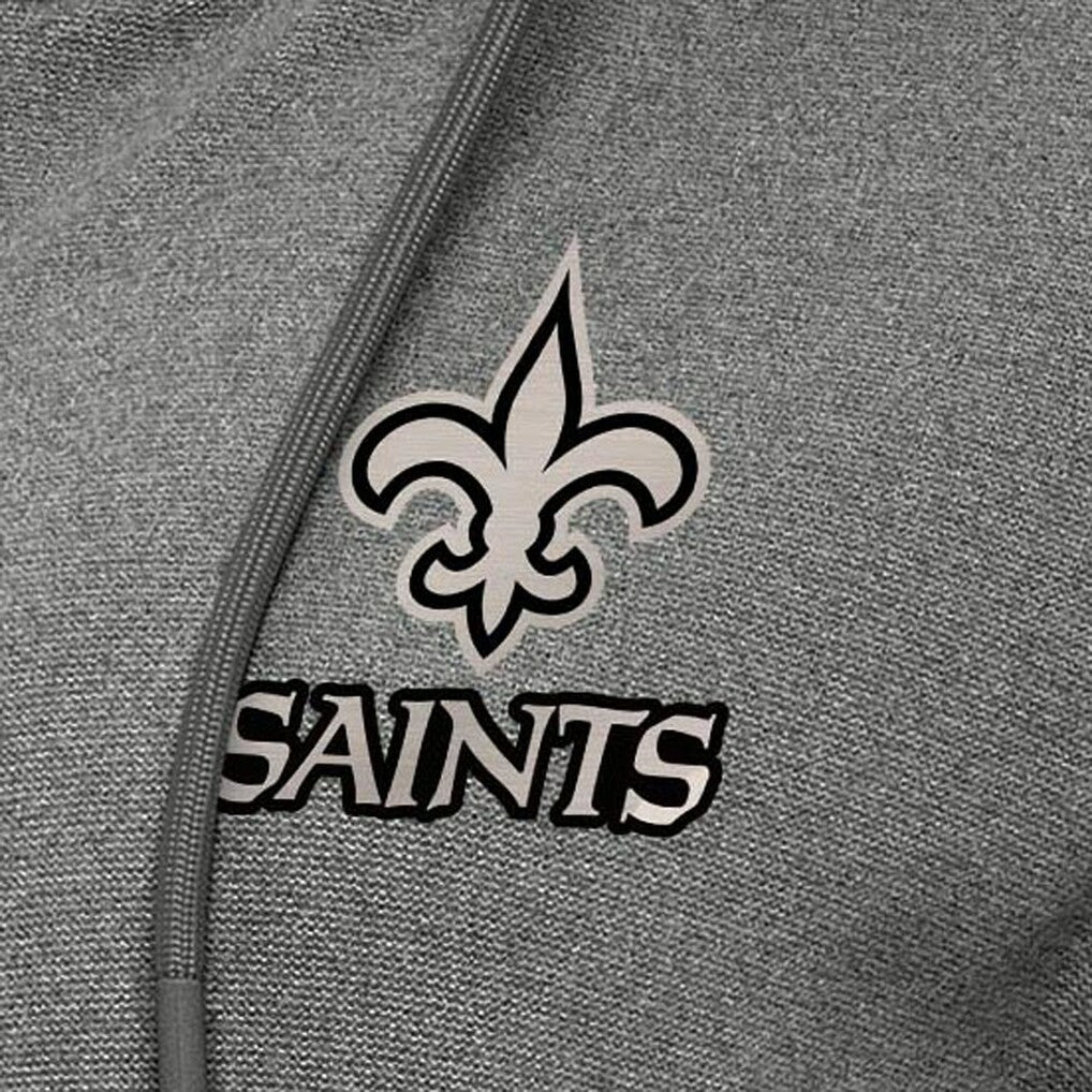 New Orleans Saints Antigua Women's Seeker Full-Zip Hoodie Jacket Heather Black - NFL