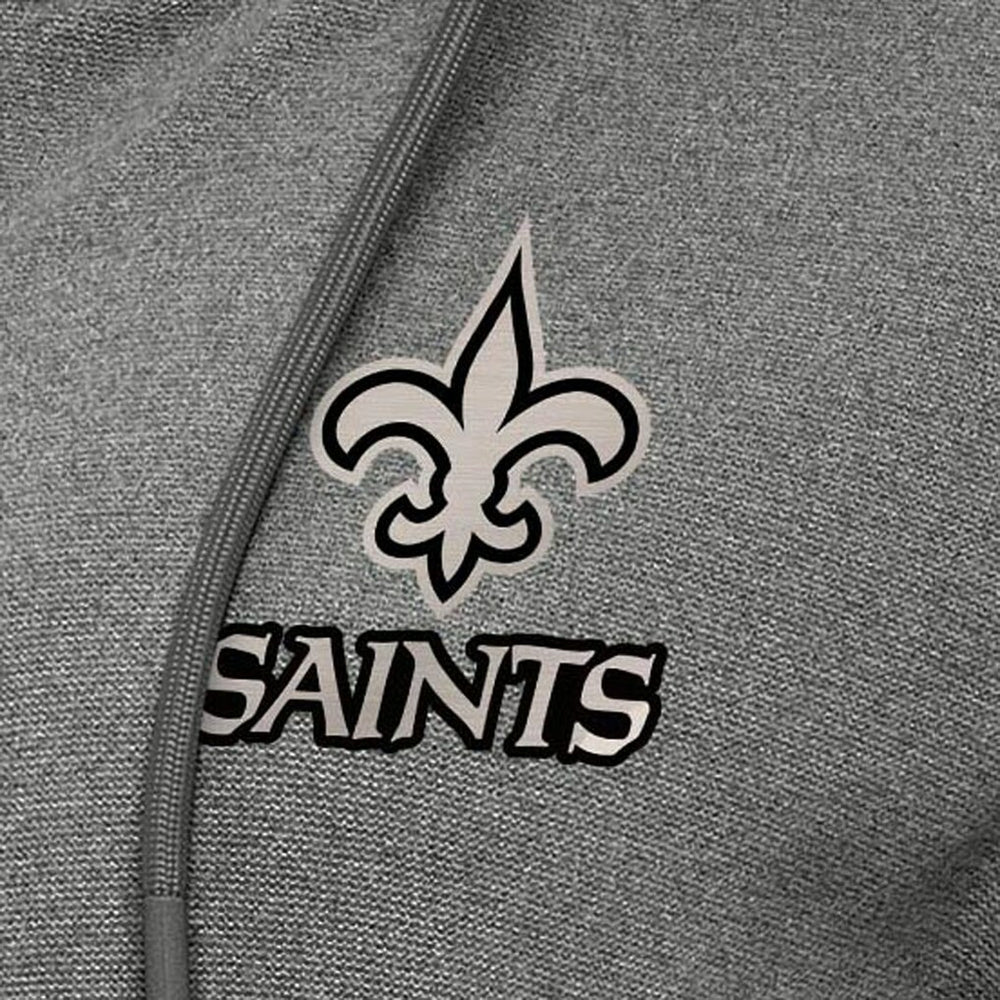New Orleans Saints Antigua Women's Seeker Full-Zip Hoodie Jacket Heather Black - NFL