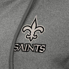 New Orleans Saints Antigua Women's Seeker Full-Zip Hoodie Jacket Heather Black - NFL