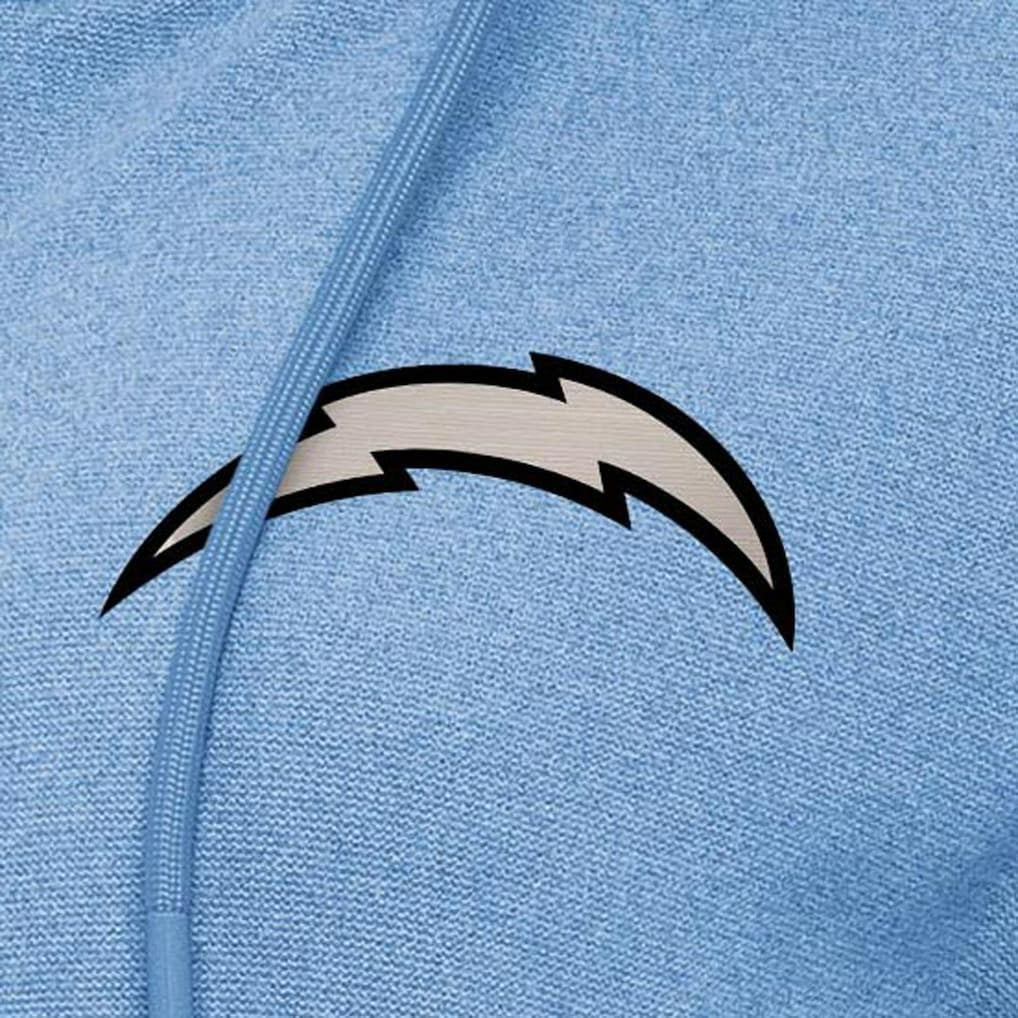 Los Angeles Chargers Antigua Women's Seeker Full-Zip Hoodie Jacket Heather Powder Blue - NFL